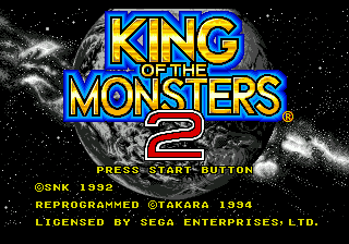King of the Monsters 2 (USA) Title Screen